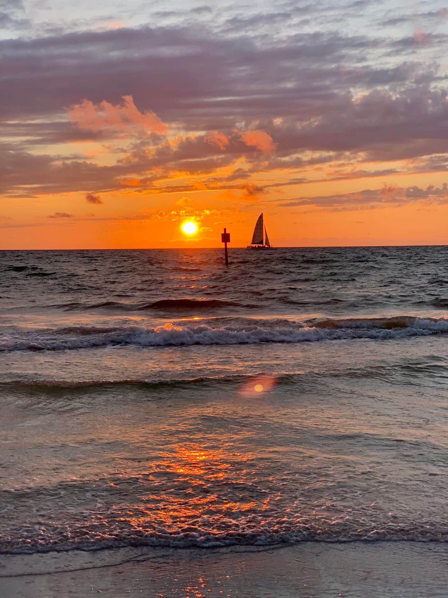 Sailboat at sunset, Florida